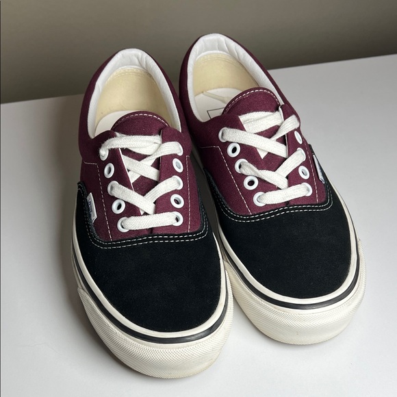 Vans Anaheim Factory Era Style 95 Suede Black Burgundy Women’s 9.5 / Men’s 8.0 - Picture 2 of 7